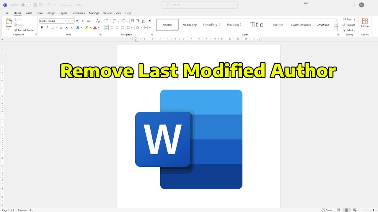 How To Remove Last Modified by Author in MS Word Document
